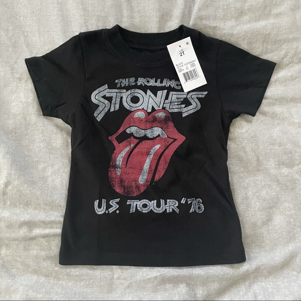 NWT Rolling Stones Toddler Graphic T Shirt Black Size 2T